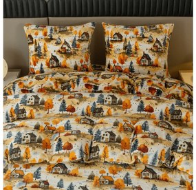 Mikroplüss ágyneműhuzat AUTUMN VILLAGE színes Ágyneműhuzat mérete: 2 db 70 x 90 cm | 200 x 220 cm