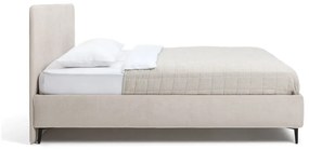 Bézs kárpitozott franciaágy ágyráccsal 160x200 cm Noira Slim – Bonami Selection