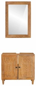 Fürdőszoba bútor szett tárolóval 2 pcs Barna 62 x 33 x 58 cm