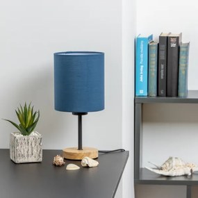 Brilagi - Asztali lámpa NUBILA WOOD 1xE27/25W/230V tölgy/sötét kék