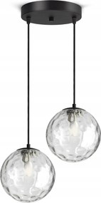 Mennyezeti Függő Lámpa Csillár Két Üveg Gömb Átlátszó EZ2 Led G9