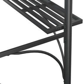 antracit acél grillező pavilon oldalsó polcokkal 220x115x230 cm