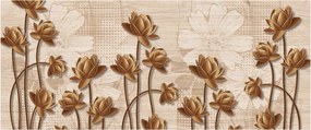 Absztrakció virágok képe - barna (120x50 cm)
