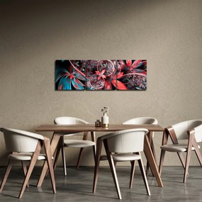 Absztrakt képek egzotikus virágok (órával) (90x30 cm)