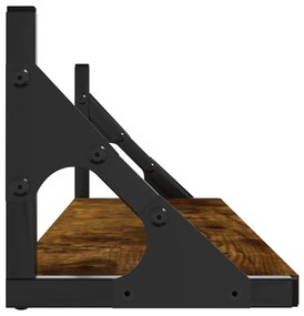 2 db füstös tölgy színű szerelt fa fali polc 80 x 15 x 15,5 cm