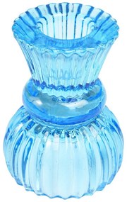 Kék alacsony üveg gyertyatartó - Rex London