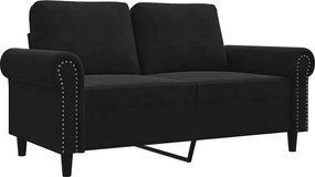 vidaXL kétszemélyes fekete bársony kanapé 120 cm