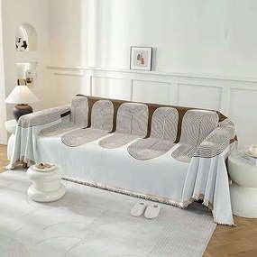 2 személyes kanapé huzat 180×280 cm kanapévédő barna vonalak