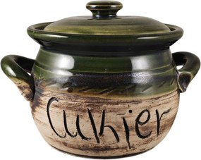 Cukortartó 0,6L-es, zöld színű, Fényes