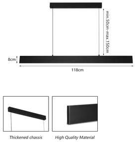 Brilagi - LED Dimmelhető csillár zsinóron SLIMLINE LED/40W/230V 3000-6000K fekete + távirányító