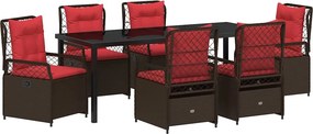 vidaXL Kert étkező szett 7 pcs Barna polirattan