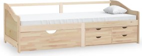 vidaXL 3 személyes tömör fenyőfa kanapéágy fiókokkal 90 x 200 cm