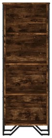 füstös tölgy színű szerelt fa könyvszekrény 50 x 31 x 137,5 cm