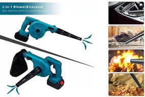 Akkus lombfúvó HAYAMI HA-1045 2 az 1-ben + 2 db akkumulátor + tartozékok