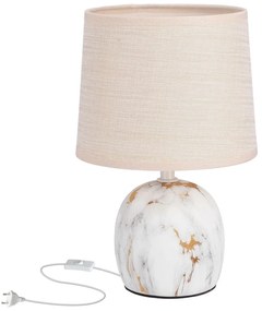 Krémszínű asztali lámpa textil búrával (magasság 25 cm) Adelina – Candellux Lighting