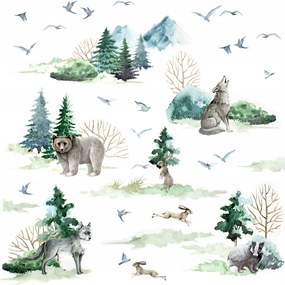 Falmatricák Gyerekeknek Forest Fák Állatok Erdő XXL Woodland