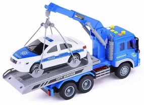 Police Rescue Truck 38Cm Autómentő Teherautó Játék Rendőrautóval Darus Emelővel Hang és Világítás