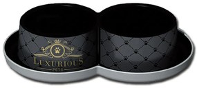 Moderna Dvojmiska macskáknak Trendy Luxuriousfekete,  2x 0,35 l