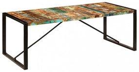 tömör újrahasznosított fa étkezőasztal 220 x 100 x 75 cm