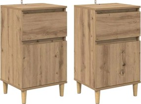 vidaXL Éjjeliszekrény 2 pcs Artisan tölgy 40 x 35 x 70 cm Faanyag