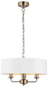 Endon 98934 - Csillár láncon HIGHCLERE 3xE14/40W/230V fehér/réz