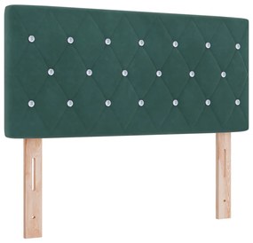 vidaXL Boxrugós ágy matracmal Sötétzöld 190 x 90 cm Poliészter