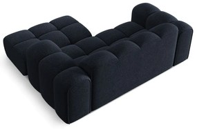 Sötétkék zsenília sarokkanapé (jobb oldali-heverő résszel) Treno – Cosmopolitan Design