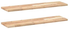 2 db kezeletlen tömör akácfa függőpolc 100 x 20 x 2 cm