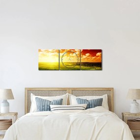 Nyári rét képe (órával) (90x30 cm)