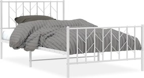 vidaXL fehér fém ágykeret fej- és lábtámlával 107 x 203 cm
