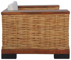 barna természetes rattan fotel párnával