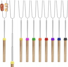 Nyárs 8x Állítható Grill Tűzrakóhely 31-81cm Állítható 8x