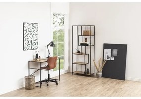 SARON könyvespolc, tölgy/fekete színben