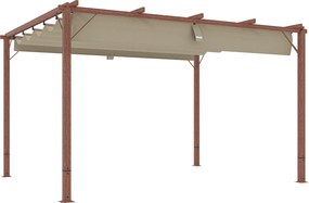 Outsunny Pergola kb. 3x4m Kerti Pavilon Mágneses Paddal, Alumínium Terasz Tető, Állítható Tetős Kerti Pavilon, Szabadon álló, UV Védelem 30+, Teraszra