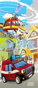 Fotótapéta flizelina Helikopter Tűzoltóság gyerekeknek 91x211 +ragasztó