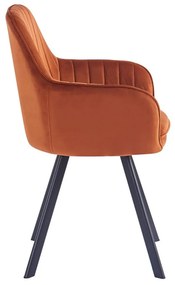 Dizájnos fotel Aurela (terakota + fekete) . 1097109