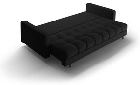 Fekete kinyitható tárolóhelyes kanapé 222 cm Bali – Cosmopolitan Design