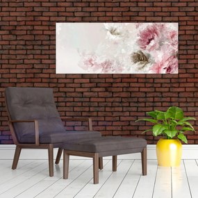 Kép - Festés rózsaszín virágok (120x50 cm)