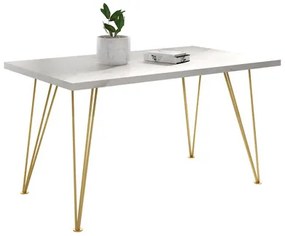 SONIA II Bővíthető étkezőasztal 140 cm (fehér/arany)