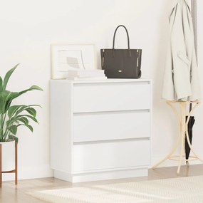 Éjjeli Szekrény LED Fénnyel Fehér 71x34,5x75 cm Műanyag Fa