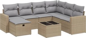 vidaXL 8 részes vegyes bézs polyrattan kerti ülőgarnitúra párnákkal