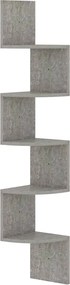 vidaXL betonszürke szerelt fa fali sarokpolc 19 x 19 x 123 cm
