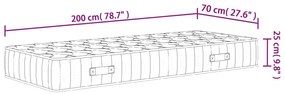 vidaXL közepes keménységű zsebrugós matrac 70 x 200 cm
