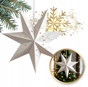 Karácsonyi papír csillag hétszögű STARLET 35 cm, fehér