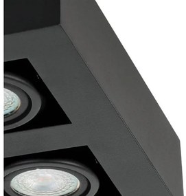 Eglo 31065 - MENDOZA LED spotlámpa 4×LED, 4,7 W, 230 V, 3000 K, fekete