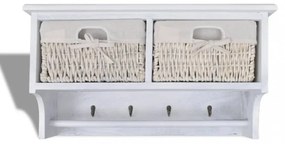 fehér császárfa fali polc 60 x 23,5 x 33 cm