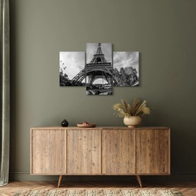Kép - Eiffel-torony, fekete-fehér (90x60 cm)