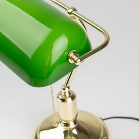 Brilagi - BANK OFFICE asztali lámpa 1xE27/60W/230V arany/zöld