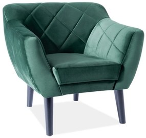 Karo fotel, zöld / fekete