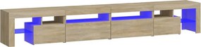 vidaXL sonoma tölgy színű TV-szekrény LED-lámpákkal 260x36,5x40 cm